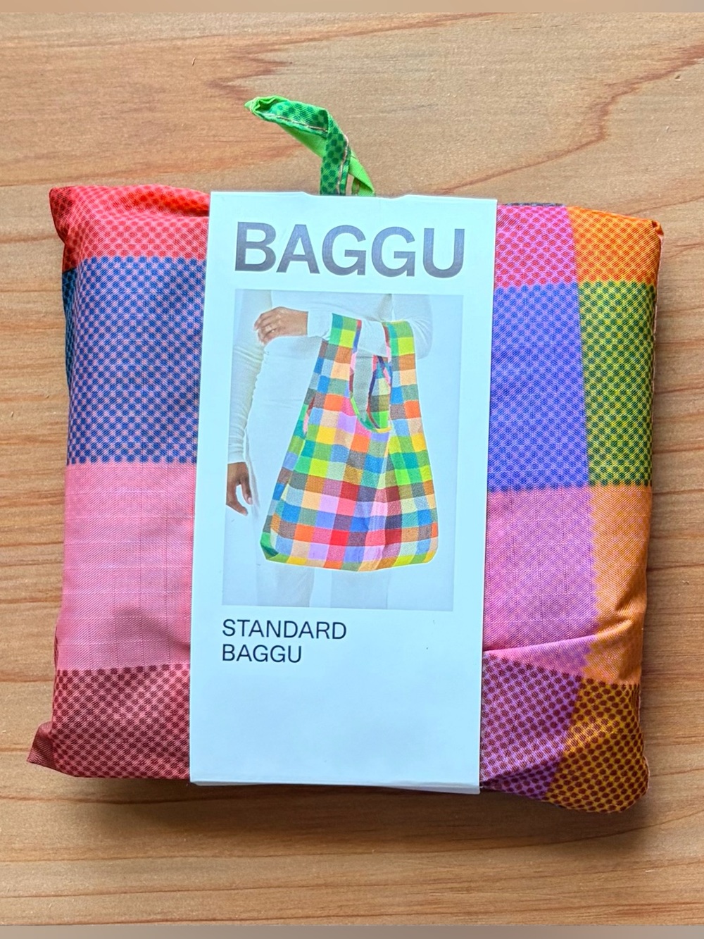 BAGGU Standard Reusable Bag - Madras Rainbow Check